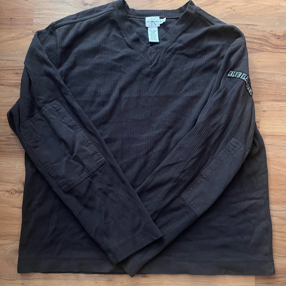 Calvin Klein Jeans Vintage Black Textured Sweater